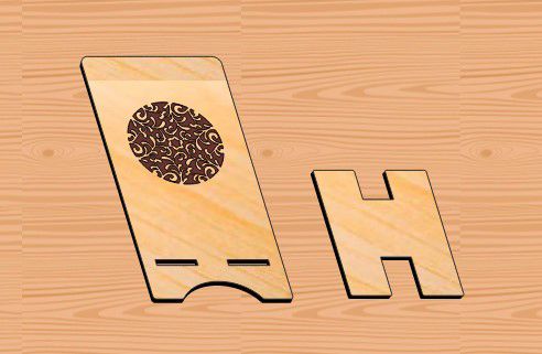 طرح پایه گوشی همراه حکاکی دانه برف کریسمس لیزر - christmas snowflakes engraved cell phone stand laser cut - برای دستگاه CNC چوب و لیزر (سی ان سی)