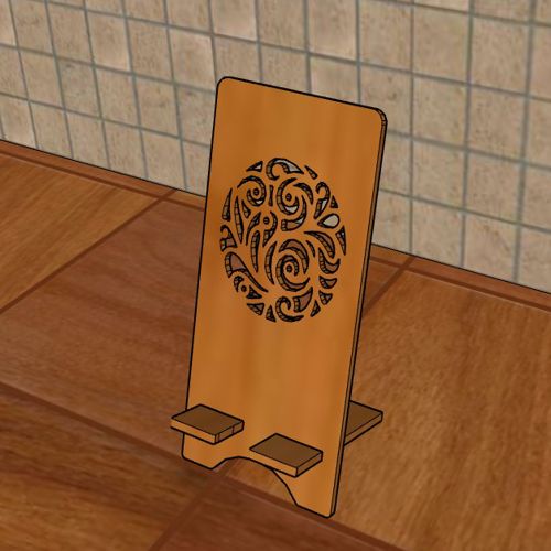طرح christmas-snowflakes-wooden-mobile-phone-holder-desk-mobile-stand-laser-cut