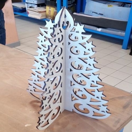 طرح درخت کریسمس میلی‌متری برش لیزری - christmas tree 5mm laser cut ve - برای دستگاه CNC چوب و لیزر (سی ان سی)