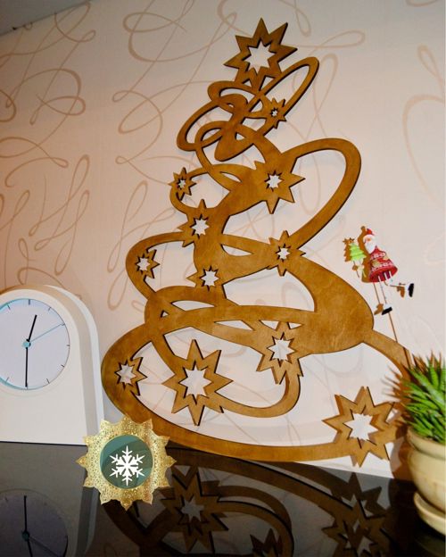 طرح تزئینات درخت کریسمس چوبی لیزر - christmas tree decorations wooden laser cut ve - برای دستگاه CNC چوب و لیزر (سی ان سی)
