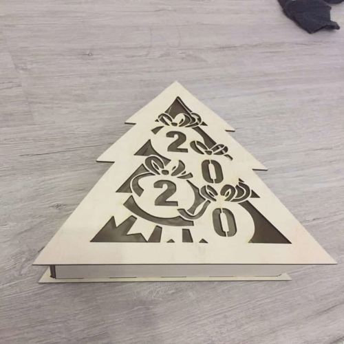 طرح جعبه بسته بندی هدیه درخت کریسمس برای شب سال نو لیزری - christmas tree gift packaging box for new year eve laser cut ve - برای دستگاه CNC چوب و لیزر (سی ان سی)