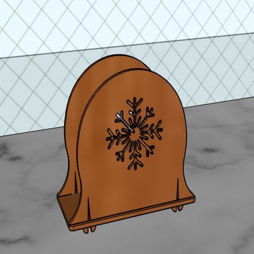 طرح جا دستمال کاغذی چوبی طرح درخت کریسمس لیزری - christmas tree ornament snowflake wooden napkin holder laser cut - برای دستگاه CNC چوب و لیزر (سی ان سی)