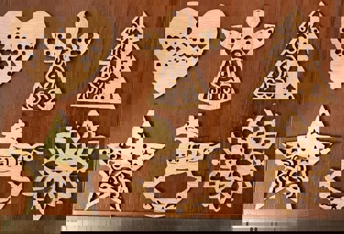 طرح اسباب‌بازی‌های درخت کریسمس تزئینات چوبی درخت کریسمس برش لیزری - christmas tree toys wooden christmas tree decor laser cut ve - برای دستگاه CNC چوب و لیزر (سی ان سی)