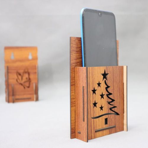 طرح christmas-tree-wall-phone-holder-3mm-laser-cut-ve