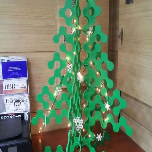 طرح درخت کریسمس با چراغ‌های چراغ - christmas tree with lights - برای دستگاه CNC چوب و لیزر (سی ان سی)