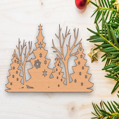 طرح قالب تزئینات چوبی درخت کریسمس لیزری - christmas tree wooden decorations template laser cut ve - برای دستگاه CNC چوب و لیزر (سی ان سی)