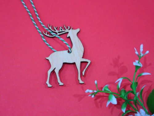 طرح کریسمس چوبی گوزن تزئینی برش لیزری - christmas wooden reindeer ornament laser cut ve - برای دستگاه CNC چوب و لیزر (سی ان سی)