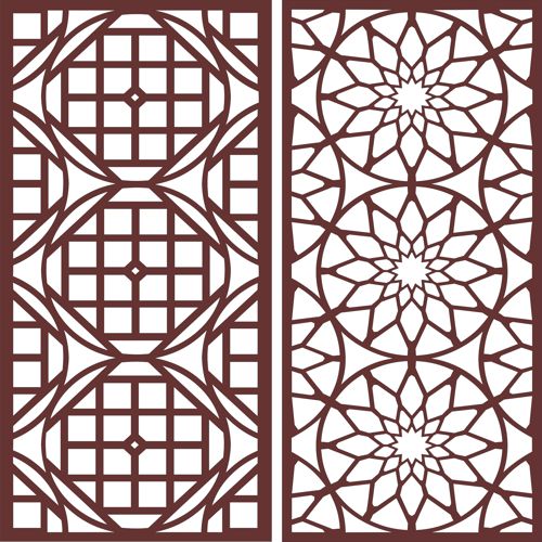 طرح مجموعه صفحه حباب دایره ای برای برش لیزری - circular baffle screen set for laser cutting - برای دستگاه CNC چوب و لیزر (سی ان سی)
