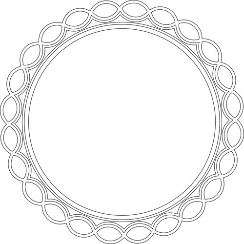 طرح آینه دایره‌ای قاب - circular mirror frame - برای دستگاه CNC چوب و لیزر (سی ان سی)