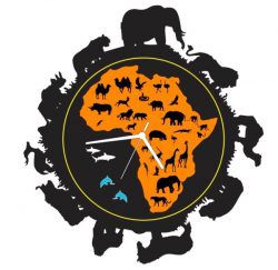 طرح حیوانات ساعت از جنگل آفریقا برای برش لیزر پلاسما - clock animals from the jungle of africa for laser cut plasma ve - برای دستگاه CNC چوب و لیزر (سی ان سی)
