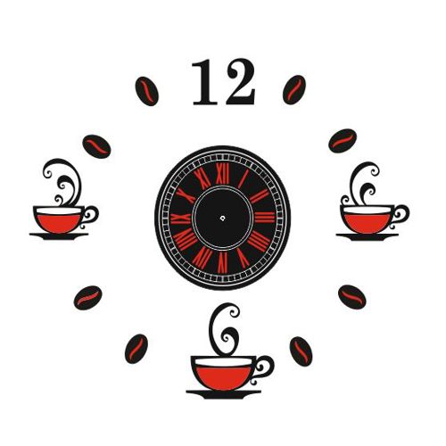طرح ساعت قهوه برای برش لیزری - clock coffee for laser cutting ve - برای دستگاه CNC چوب و لیزر (سی ان سی)