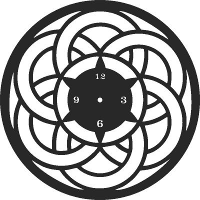 طرح ساعت دکوراسیون - clock decor - برای دستگاه CNC چوب و لیزر (سی ان سی)