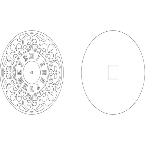 طرح ساعت صفحه - clock face 3 - برای دستگاه CNC چوب و لیزر (سی ان سی)