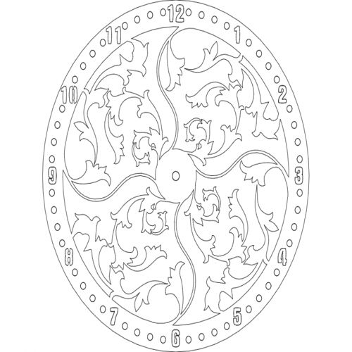 طرح ساعت گل طرح - clock floral design - برای دستگاه CNC چوب و لیزر (سی ان سی)