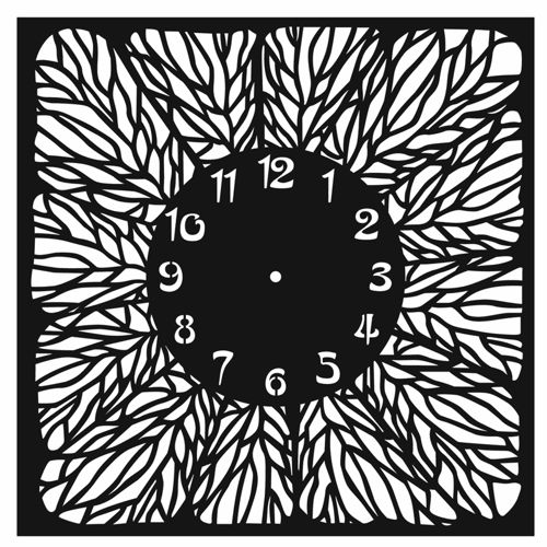 طرح الگوی گلدار ساعت برای برش لیزری - clock floral pattern for laser cut ve - برای دستگاه CNC چوب و لیزر (سی ان سی)