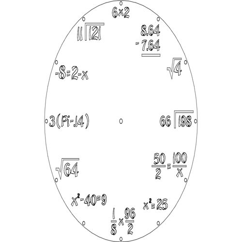 طرح ساعت ریاضی - clock math - برای دستگاه CNC چوب و لیزر (سی ان سی)