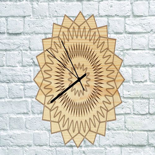 طرح ساعت چوبی ساعت - clock wooden - برای دستگاه CNC چوب و لیزر (سی ان سی)