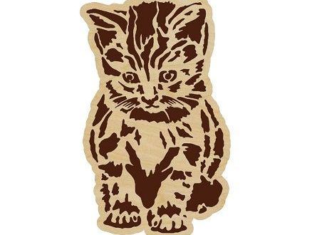 طرح برش و حکاکی لیزری cnc گربه پنل - cnc laser cut and engraving kitten panel - برای دستگاه CNC چوب و لیزر (سی ان سی)