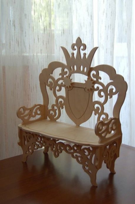 طرح طراحی تاج صندلی با برش لیزری cnc - cnc laser cut crown chair design - برای دستگاه CNC چوب و لیزر (سی ان سی)