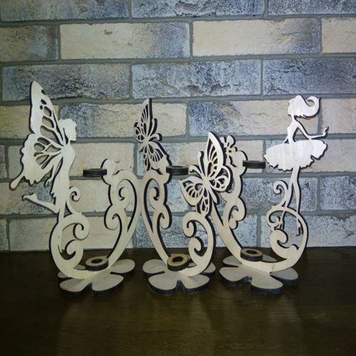 طرح برش لیزر cnc دختر و پروانه ایستاده - cnc laser cut design girl and butterfly stand ve - برای دستگاه CNC چوب و لیزر (سی ان سی)