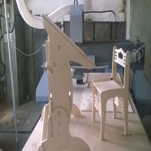 طرح میز و صندلی چوبی برش لیزری cnc - cnc laser cut wooden desk and chair - برای دستگاه CNC چوب و لیزر (سی ان سی)