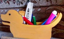 طرح جاقلمی چوبی برش لیزری cnc - cnc laser cut wooden pen holder ve - برای دستگاه CNC چوب و لیزر (سی ان سی)