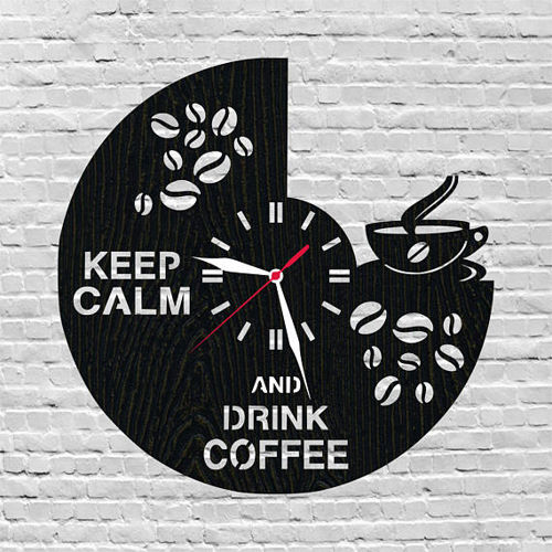 طرح قهوه ساعت - coffee clock - برای دستگاه CNC چوب و لیزر (سی ان سی)