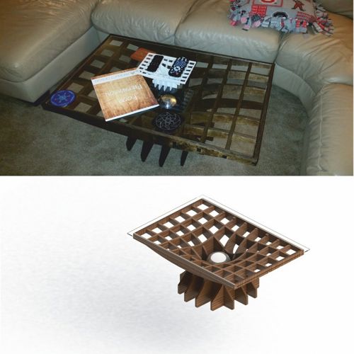 طرح میز قهوه - coffee table - برای دستگاه CNC چوب و لیزر (سی ان سی)