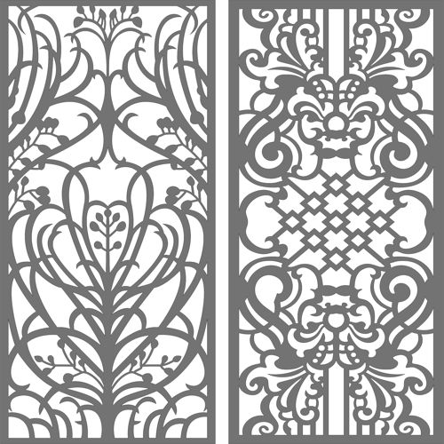 طرح مجموعه الگوهای جداکننده اتاق پنل برای برش لیزری - collection of panel screen room divider patterns for laser cutting - برای دستگاه CNC چوب و لیزر (سی ان سی)