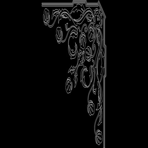 طرح گوشه طراحی 08 7 - corner design 0817 - برای دستگاه CNC چوب و لیزر (سی ان سی)