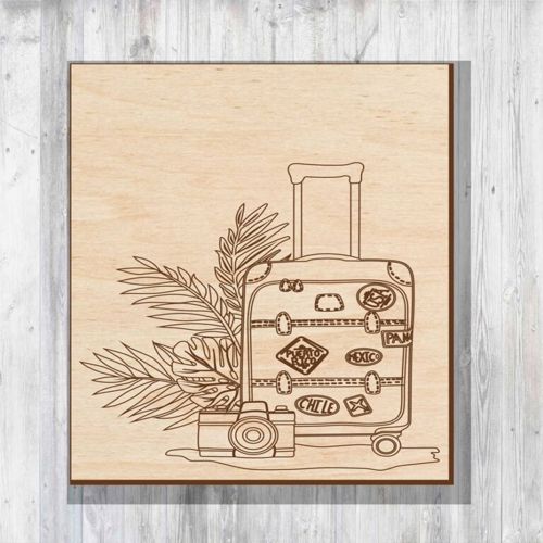 طرح جلد چمدان برای برش لیزری - cover suitcase layout for laser cut ve - برای دستگاه CNC چوب و لیزر (سی ان سی)