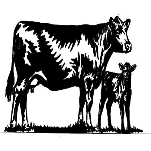 طرح گاو بچه - cow with baby - برای دستگاه CNC چوب و لیزر (سی ان سی)