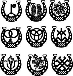 طرح مجموعه نعل اسب خلاقانه برای برش لیزری - creative horseshoe set for laser cut - برای دستگاه CNC چوب و لیزر (سی ان سی)