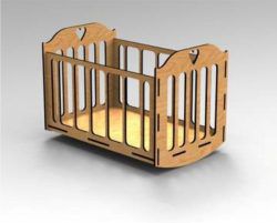 طرح تخت نوزاد لیزر cnc - crib for babies for laser cut cnc - برای دستگاه CNC چوب و لیزر (سی ان سی)