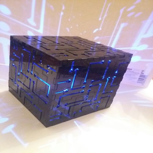 طرح چراغ خواب مکعبی مخصوص برش لیزری - cube night light for laser cut ve - برای دستگاه CNC چوب و لیزر (سی ان سی)
