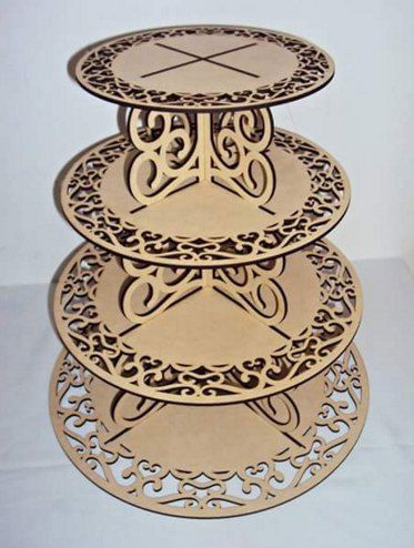 طرح برج کاپ کیک برای برش لیزری - cupcake tower for laser cutting ve - برای دستگاه CNC چوب و لیزر (سی ان سی)