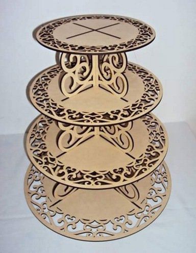 طرح برج کاپ کیک - cupcake tower ve - برای دستگاه CNC چوب و لیزر (سی ان سی)