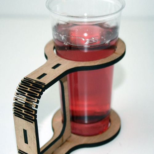 طرح جا لیوانی لیزری - cup holder the laser cut - برای دستگاه CNC چوب و لیزر (سی ان سی)