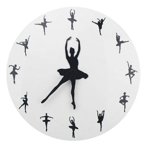 طرح ساعت دیواری دیواری رقاص باله باله سفارشی لیزری - custom ballerina ballet dancer wall clock laser cut ve - برای دستگاه CNC چوب و لیزر (سی ان سی)