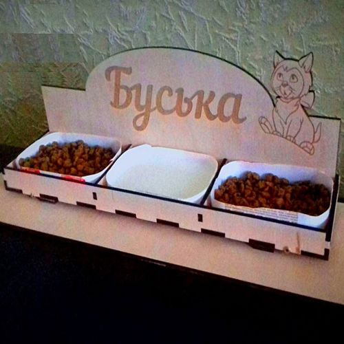 طرح جا نگهدارنده کاسه گربه سفارشی برای برش لیزری - custom cat bowl holder for laser cut ve - برای دستگاه CNC چوب و لیزر (سی ان سی)