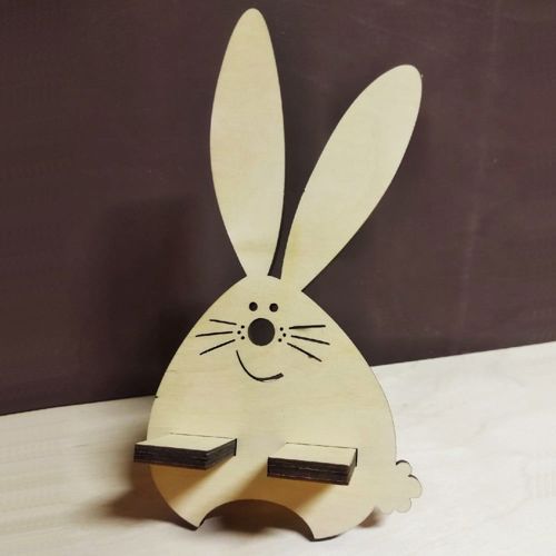 طرح پایه نگهدارنده گوشی چوبی خرگوش بامزه لیزری - cute rabbit wooden phone holder stand laser cut ve - برای دستگاه CNC چوب و لیزر (سی ان سی)