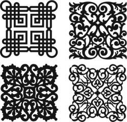 طرح الگوی گلدار درز برای برش لیزری پلاسما پارچه - damask seamless floral pattern for laser cut plasma - برای دستگاه CNC چوب و لیزر (سی ان سی)