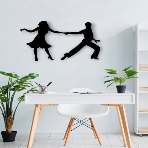 طرح رقص زوج دیوار برای برش لیزری - dancing couple wall for laser cutting ve - برای دستگاه CNC چوب و لیزر (سی ان سی)