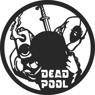 طرح ساعت دیواری dead pool - dead pool wall clock - برای دستگاه CNC چوب و لیزر (سی ان سی)