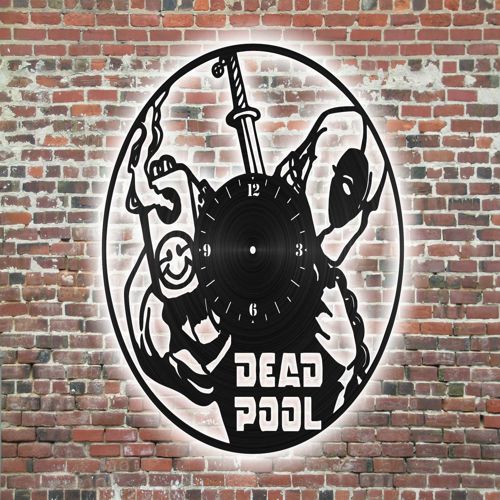طرح ساعت دیواری dead pool - dead pool wall clock ve - برای دستگاه CNC چوب و لیزر (سی ان سی)