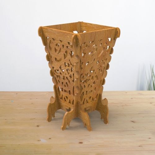 طرح گلدان گلدان تزئین شده برای برش لیزر - decorated flower pot vase for laser cut - برای دستگاه CNC چوب و لیزر (سی ان سی)