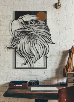 طرح تزئین سر عقاب در اتاق برش لیزری نیاز به سی ان سی - decorate the eagle head in the room for laser cut cnc - برای دستگاه CNC چوب و لیزر (سی ان سی)