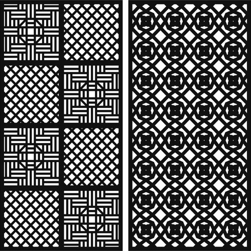 طرح مجموعه صفحات جداکننده یکپارچه دکوراسیون برای برش لیزری درز - decoration seamless separator screens set for laser cutting - برای دستگاه CNC چوب و لیزر (سی ان سی)