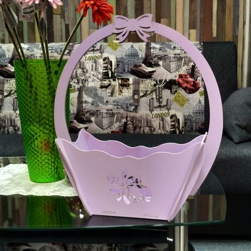 طرح سبد تزئینی سبد شیرینی یا جعبه تزئینی گل میلی‌متری - decorative basket candy basket or flower decor box 4mm ve - برای دستگاه CNC چوب و لیزر (سی ان سی)