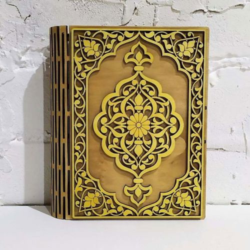 طرح جعبه کتاب تزئینی تخته چندلایه توس برای برش لیزری - decorative book box birch plywood for laser cut - برای دستگاه CNC چوب و لیزر (سی ان سی)